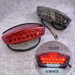 Motorcycle Tail Light Universal License Plate LED Rear Brake Lamp For Honda Suzuki Ducati Monster M1000 S4R S2R 400 620 900 Vesp