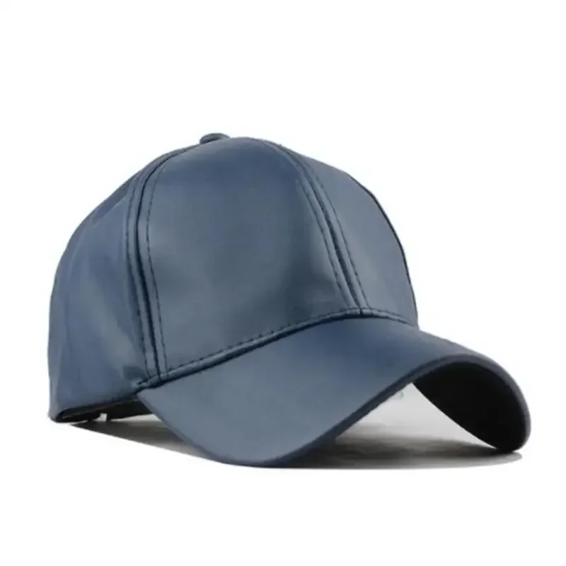 Women Men Hat PU Leather Baseball Cap Visor Light Board Solid Men Hip Hop Cap Outdoor Sun Hat Adjustable Sports Caps Gorras