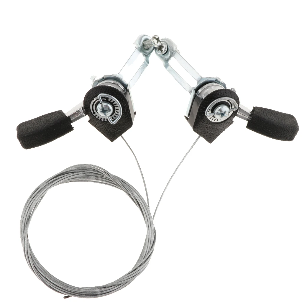 1 Pair 3x6/7 Speed MTB Bike Thumb Gear Shifter Top Mount Shifters with Inner Cable for 22.2mm Diameter Handlebar