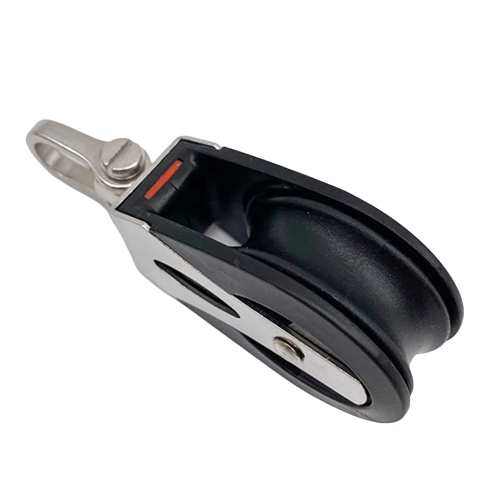 A98TStainless Steel Pulley Nylon Sailboat Plain Bearing Sheave Block Marine Rope Runner Boat Accessory