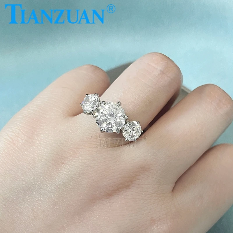 Fashion 925 Silver Rings 9mm Moissanite Bands for Woment Engagement Wedding Party Gifts Fine Jewelry Accessories