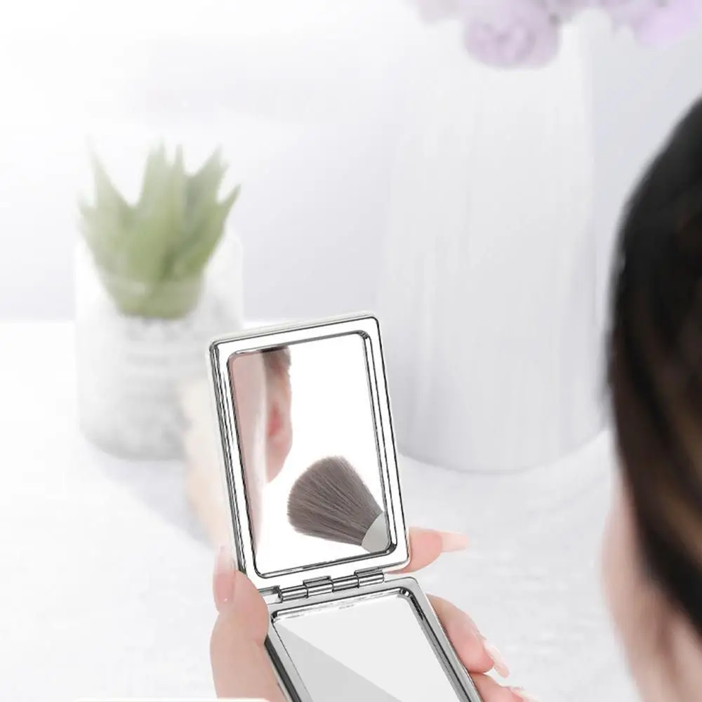 Love Folding Makeup Mirror Foldable Double-sided Foldable Cosmetic Mirror Elegant High Definition Rectangle Pocket Mirror Women