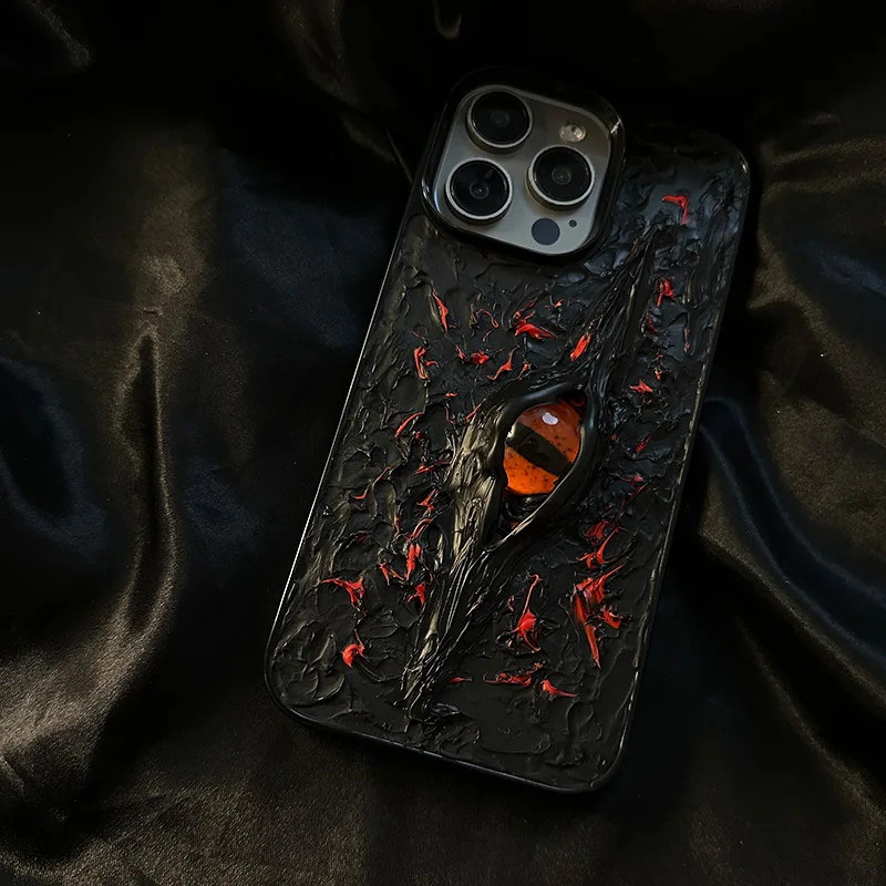 INS red-eyed Cthulhu dark shell apple 15Pro case iphone 14promax advanced 13Promax new 12Pro Stereo 11 internet celebrity 12