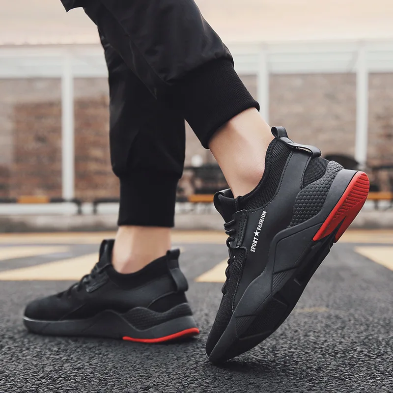 2025 New Man's Sports Shoes Korean Version Trendy work  Shoes Man Casual Running Shoes Flying Woven Breathable Summer Shoes Man image 3
