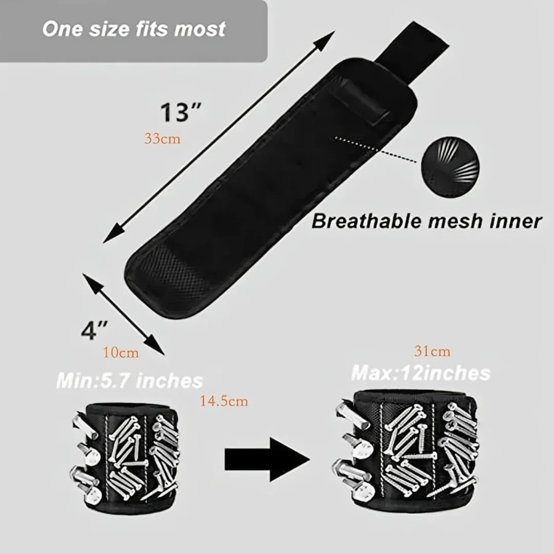 Gelang Magnetik untuk Menahan Sekrup, Mata Bor, Sabuk Penahan Alat di Pergelangan Tangan dengan Magnet Kuat, Gadget Keren untuk Pria, Wanita