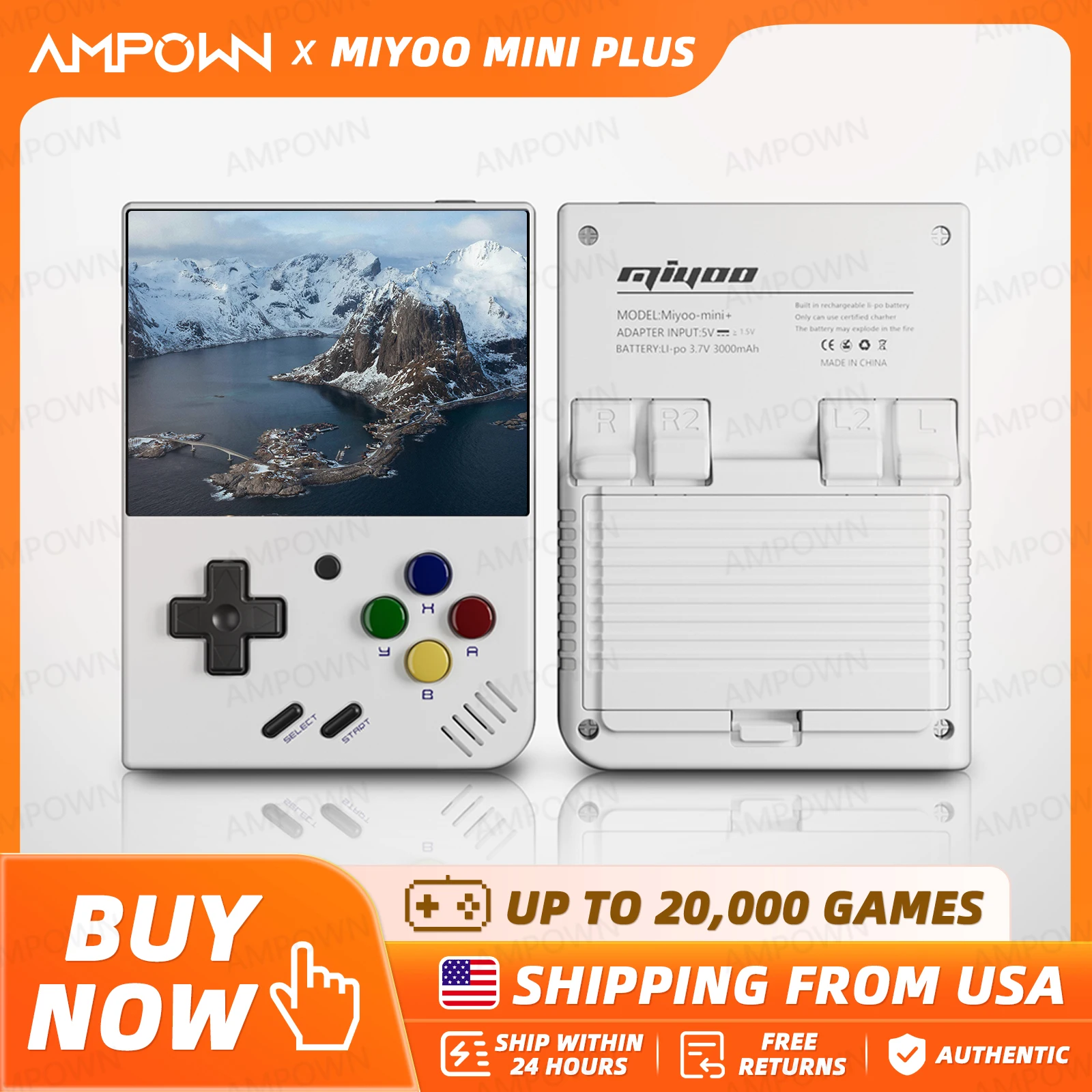 MIYOO Mini Plus Portable Retro Handheld Game Console V2 Mini+ IPS Screen Classic Video Game Console Linux System Children's Gift