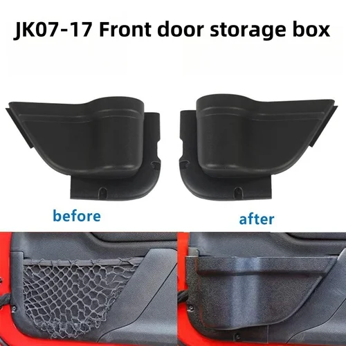 Imagen 1 del producto Para adaptado a Wrangler JK07-17 cajas de almacenamiento de puerta organizador de puerta delantera piezas modificadas ABS