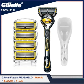 질레트 퓨전 PROSHIELD 면도기, 수동 안전 면도기, 5 층 블레이드 리필, 남성용 얼굴 수염 제모