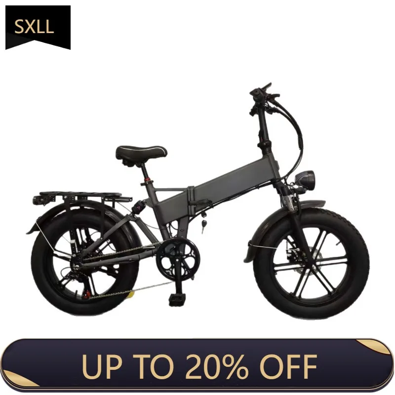 

SXLL New 500W lithium battery adult electric bicycle 20-inch tire steel frame rear frame off-road city mountain bike with remova