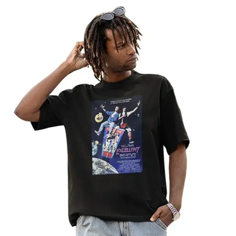 Licensed Bill and Ted s Movie Poster Distressed Heavy Oversized T Shirt