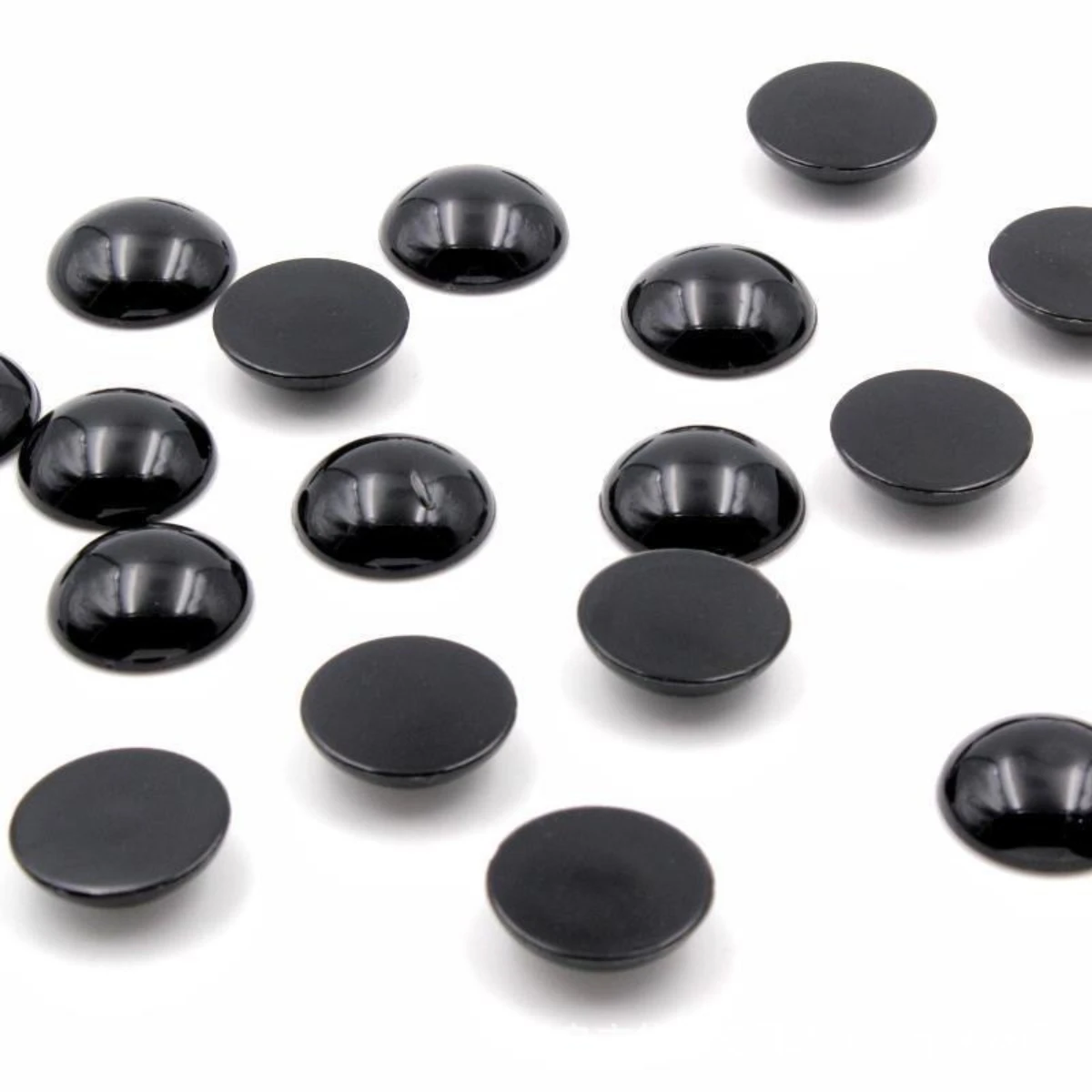 50PCS 3-24mm Doll Eyes DIY Patch Black Flat Bottom Black Bean Eyes Handmade Crochet Doll Half Round Accessories