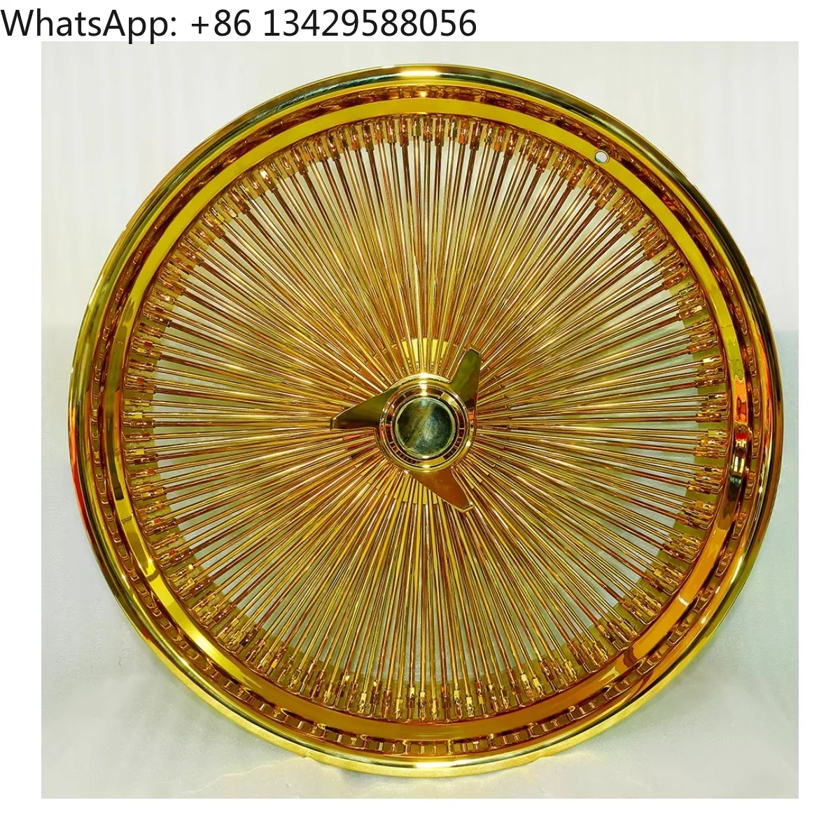 

JZ 24 26inch Spoke Wire Wheels 180/200 Spokes All Titanium Gold Knock off Deep Dish Rims for Classic Vintage Lowrider Old Car