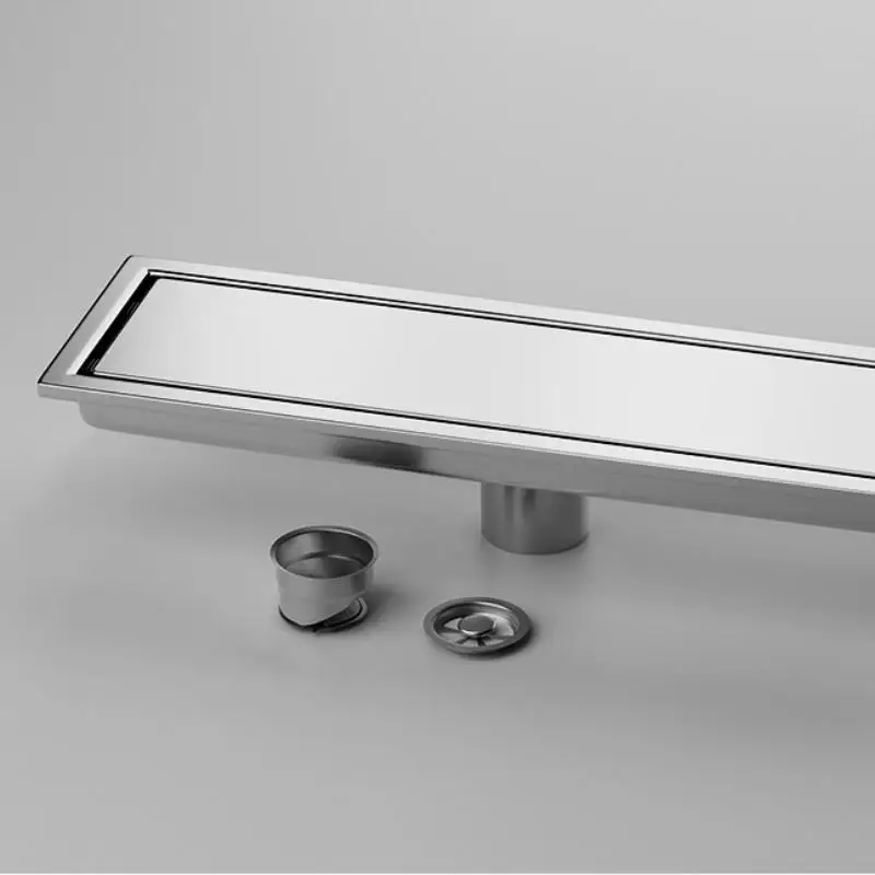 

Sleek Gold Black Brushed Invisible Shower Drain, 304 Stainless Steel, Long Linear Bathroom Side Floor Drain