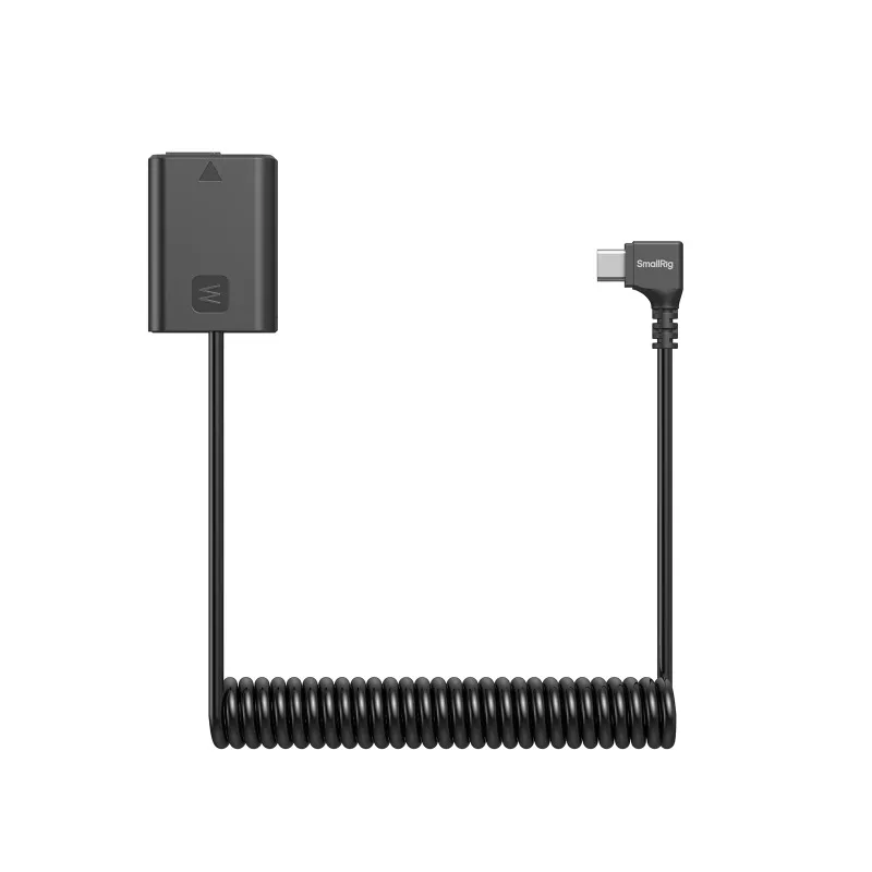 SmallRig Dummy Battery Power Cable for USB-C for Sony NP-FW50 for Sony ZV-E10/A6500/A7/A7R II/A7S USB-C PD Fast Charging 6542