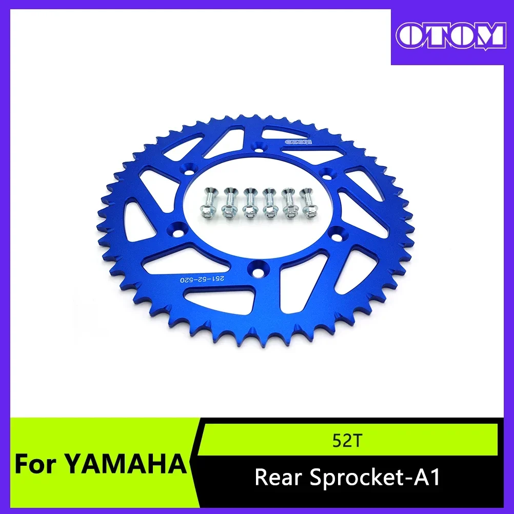 

OTOM Motorcycle 52T Rear Sprocket Kit Aluminum Chain Plate Brake Disc For YAMAHA YZ YZF WRF 125 250 450 Off-road Accessory