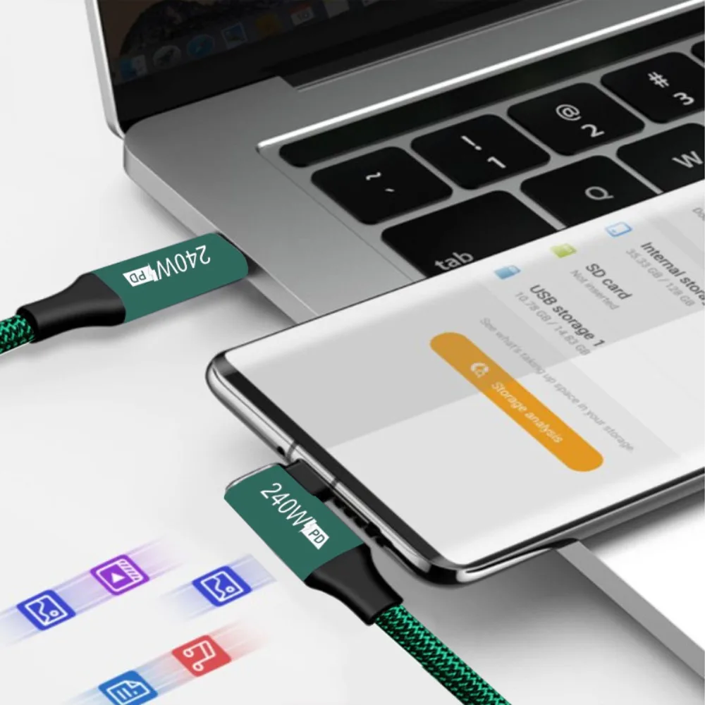 240w Single Elbow 90 Degree Angle Charging Line Fast Charging USB Type C Charging Cable Data Wire Data Cord USB C Cable