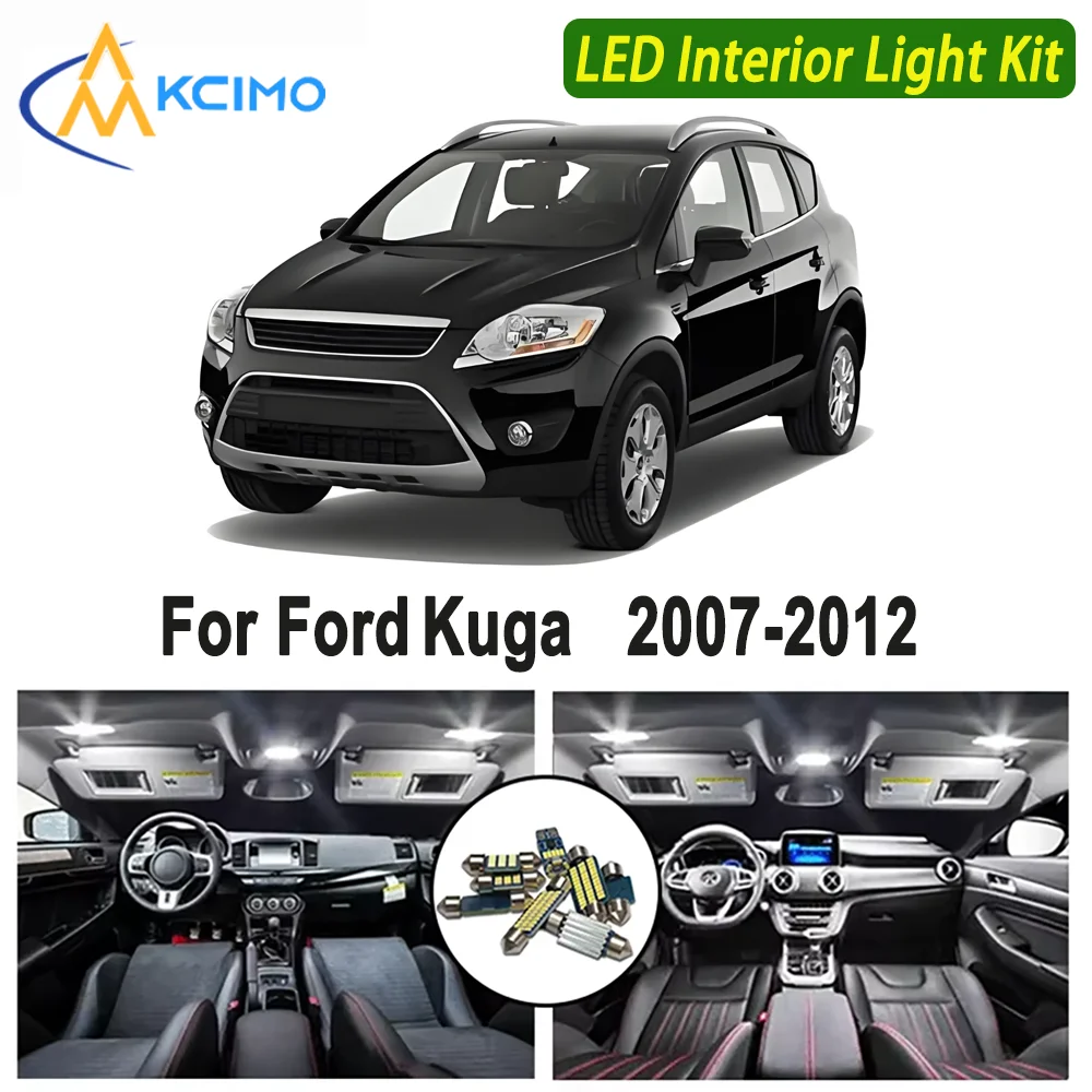 

Kcimo LED For Ford Kuga 2007 2008 2009 2010 2011 2012 Premium Bright LED Interior Dome Map Trunk Light Kit Car Led Lamps Canbus