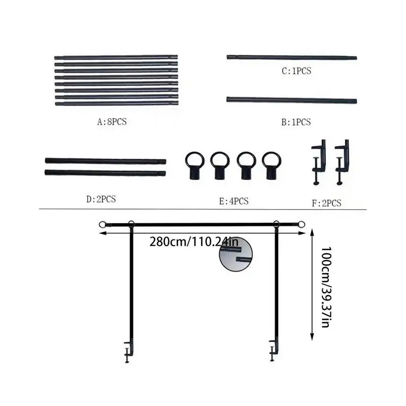 Support réglable sur la table, longueur réglable, adapté aux tailles multiples de table, décoration d'arc de fleur de ballon en métal, le plus récent