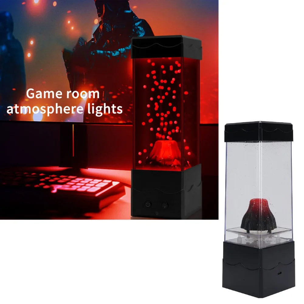 Multiple Lighting Modes Volcano Night Light Red Lava Effect Water Eruption Effect LED Volcano Lamp USB Powered