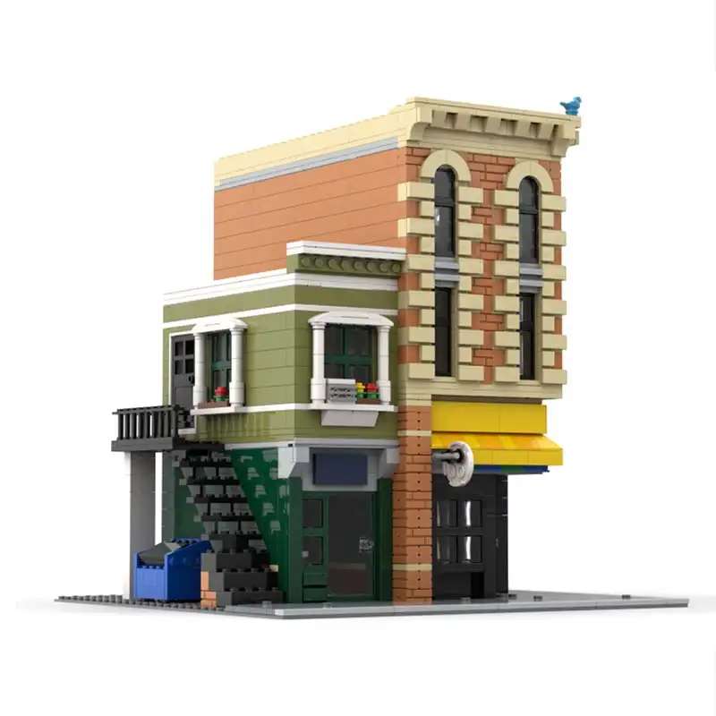 MOC العمارة الحديثة الشهيرة المشهد الزاوية ديلي البقالة بنة التجمع نموذج الأصالة الطوب لغز اللعب هدية عيد الميلاد