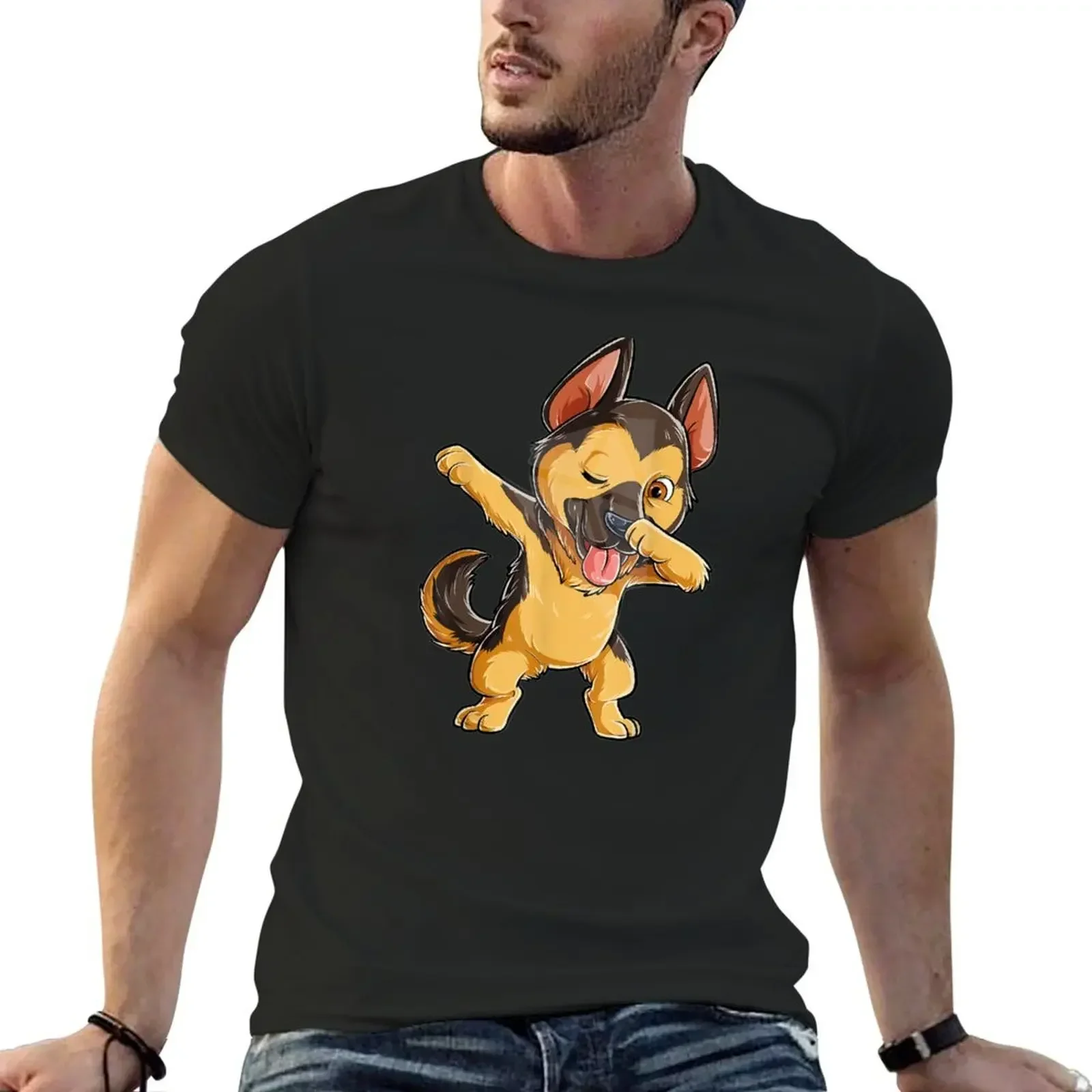 Dabbing german shepherd dab dance funny dog lover T-Shirt plus size tops oversized t shirt sweat designer t shirt men