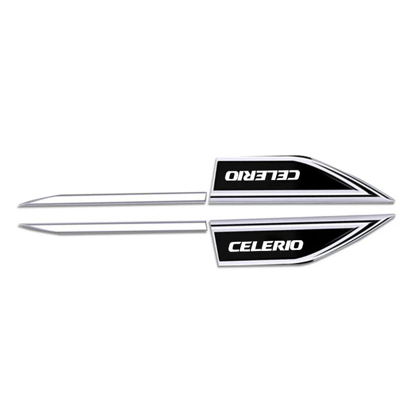 

2pcs Car Chrome Modified Car Body Side Doors Blade Car Stickers for CELERIO Automobile Leaf Plate Decoration Auto Accessories