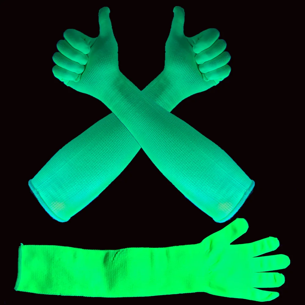 1/5/10pairs Fluorescent Magic Long Glove Glow In The UV Green Cloth Glove Glow Party 80s 920s Neon Party Decoration Supplies