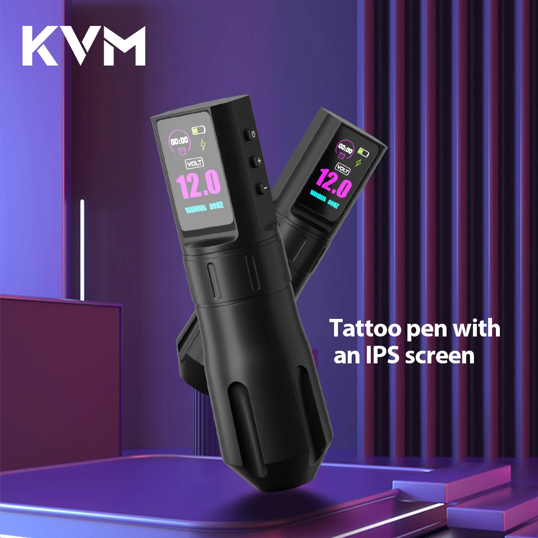 

KVM Wireless Tattoo Pen Tattoo Gun Direct Drive IPS Screen Timer Function Stroke 3.5mm Battery 1800mAh Tattoo Machine Tattoo Pen