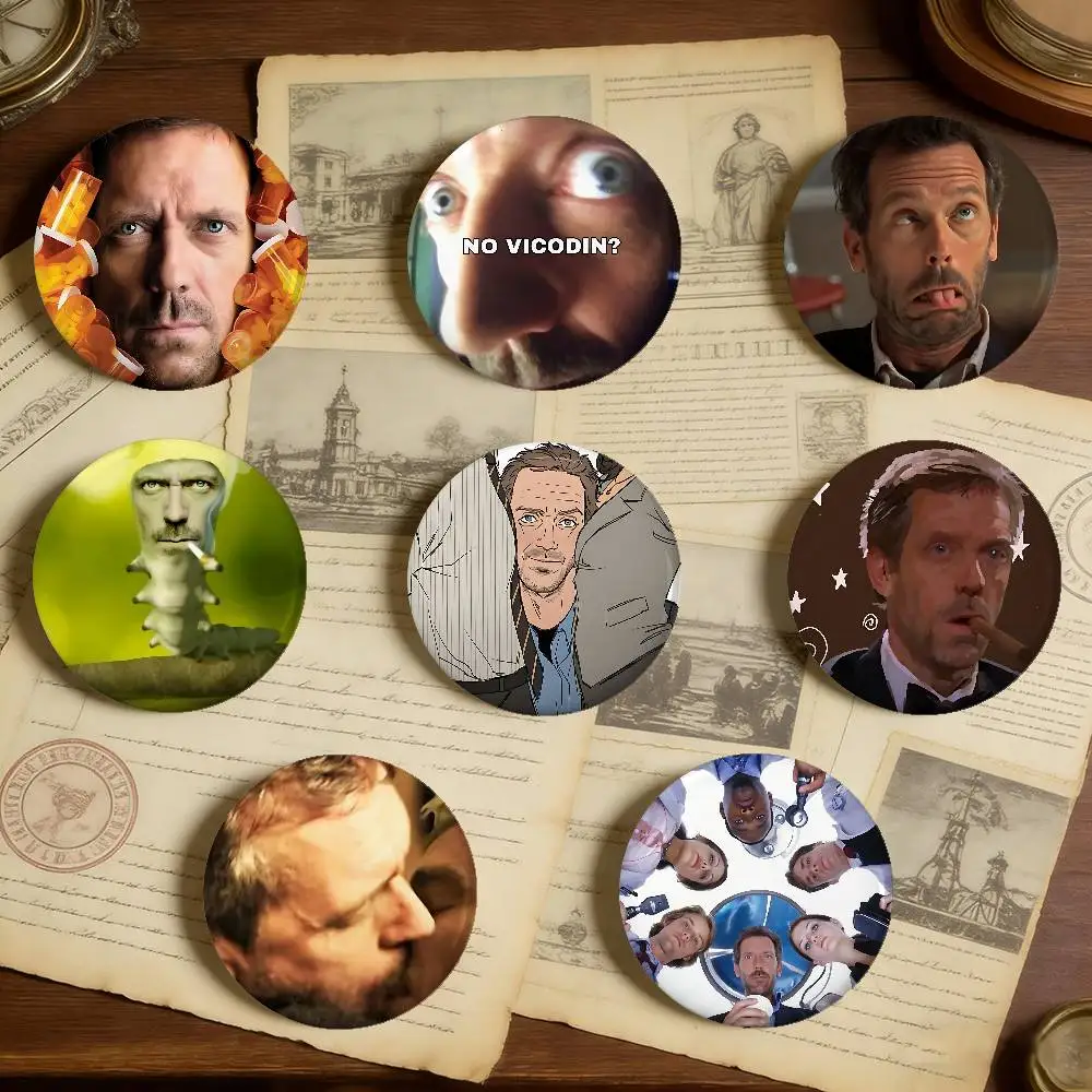 Movie G-Greg House M Badges Peripheral Lapel Pins Tinplate Round Brooch For Shoulder Bag Accessories Souvenir Gifts