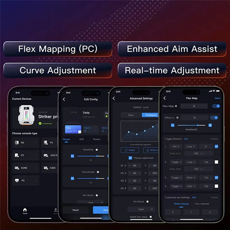 محول ماوس فائق AIMZENIX لجهاز PS4 Striker Pro لـ PS4/3، ONE، X360، XSS، XSX، N-Switch، لسماعات الرأس 3.5 مم