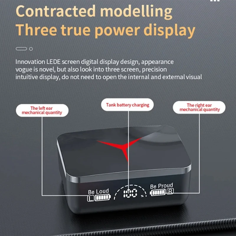 New Wireless Headphones Sliding Cover Gaming Headsets Bluetooth 5.1 Stereo Earbuds Earphones With LED Digital Display, Durable