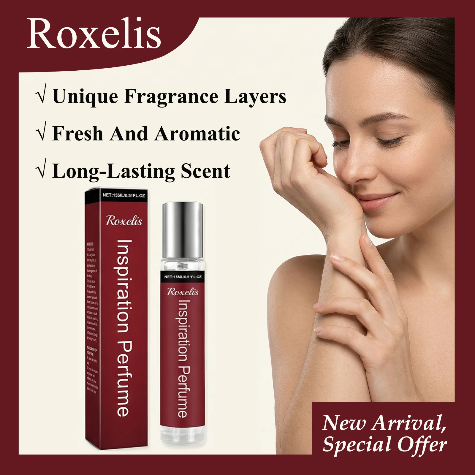 

ROXELIS 15mL Inspiration Perfume Unique Fragrance Layers Fresh And Aroma Long-Lasting Scent Silky Touch Women's Perfume