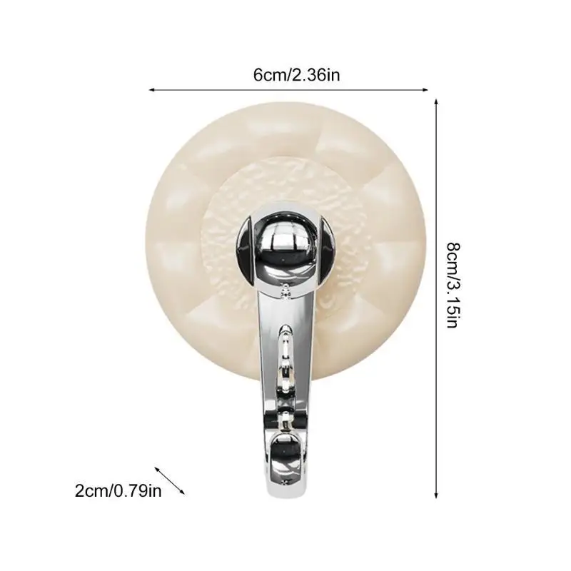 652F Set Of 4 Strong Suction Hook Vintage  Suction Cup Hangers ABS & Steel Suction Hook