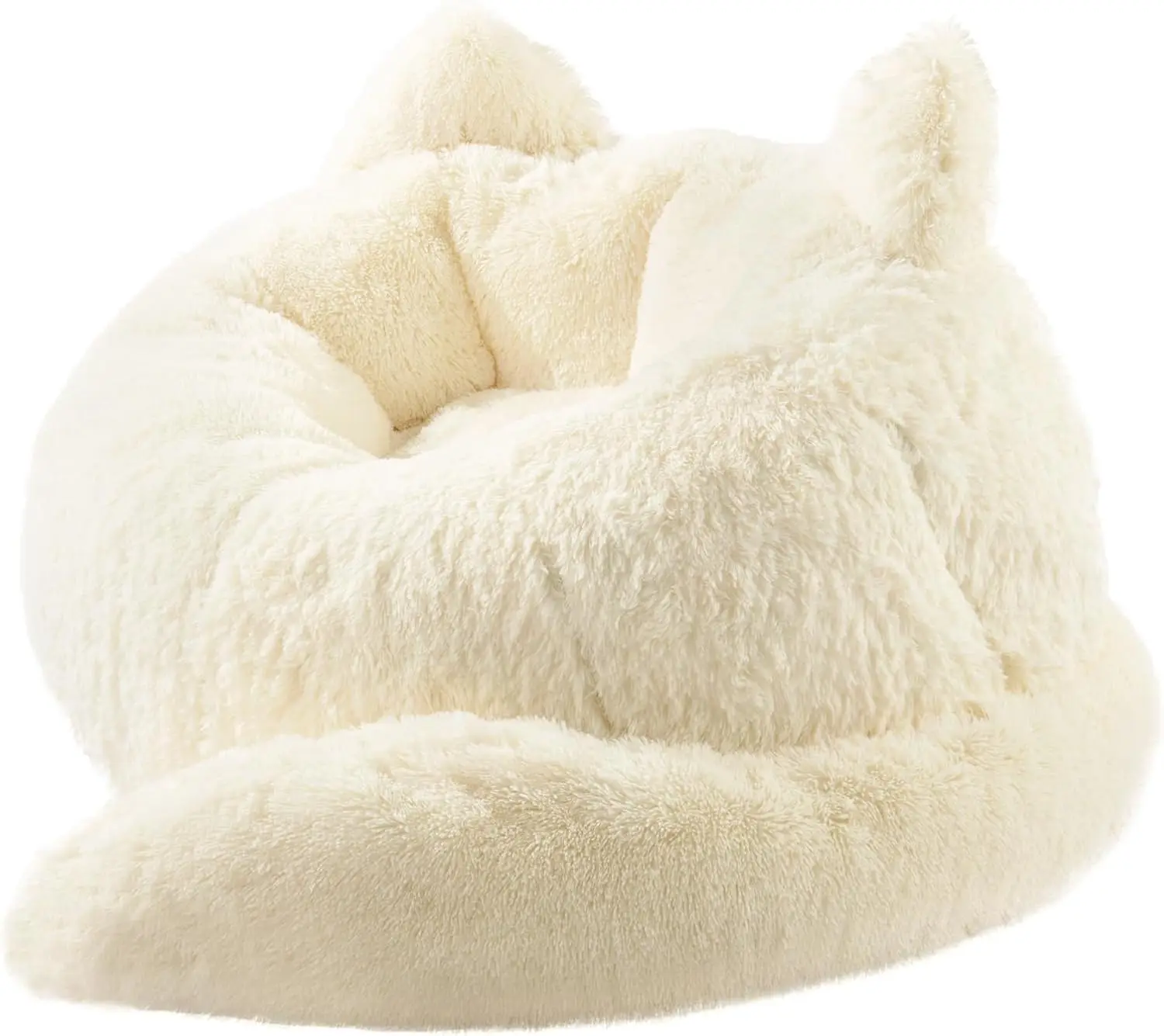 Sillón Puff Gigante de Piel Sintética para Adultos y Adolescentes, Sofá Esponjoso con Forma de Gato para Jugar y Leer en Sala de Estar, Dormitorio o Residencia Universitaria