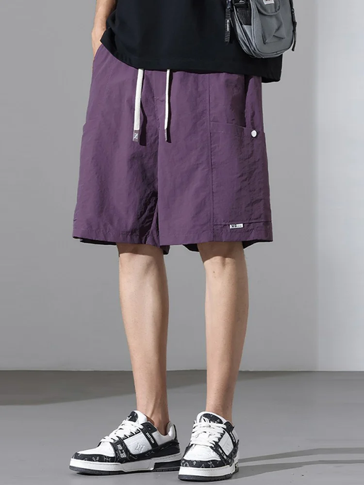 

Мужские свободные прямые брюки-капри для лета, дышащие, тонкие, быстросохнущие, повседневные спортивные штаны из полиэфирного волокна