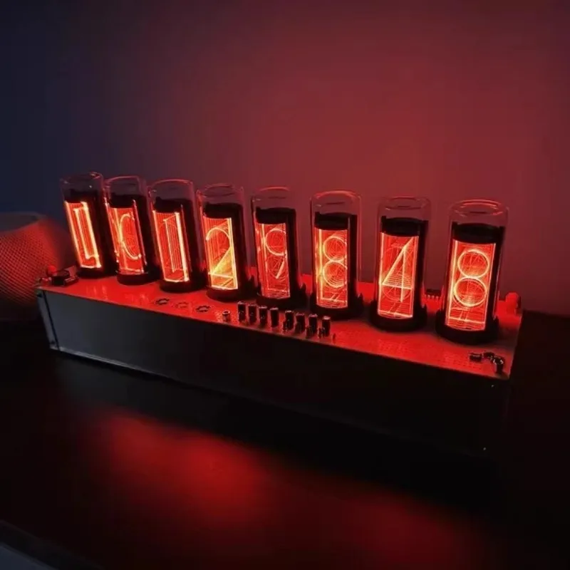 Digital Nixie Tube Desk Clock with RGB LED Glows Luxury Game Room Desktop Clocks Decoration Accessories Table Clocks Gift Idea