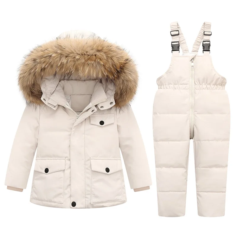 Boy Girl Baby Overalls Winter Down Jacket Ski Suit Warm Kids Coat Child Snowsuit Snow Toddler Girl Clothes Clothing Set