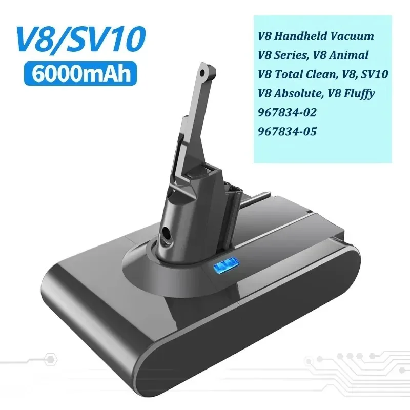 

8000mAh Battery for Dyson SV10 SV11 SV12 SV09 V6 V7 V8 V10 Vacuum Cleaner Battery DC58 Rechargeable Battery