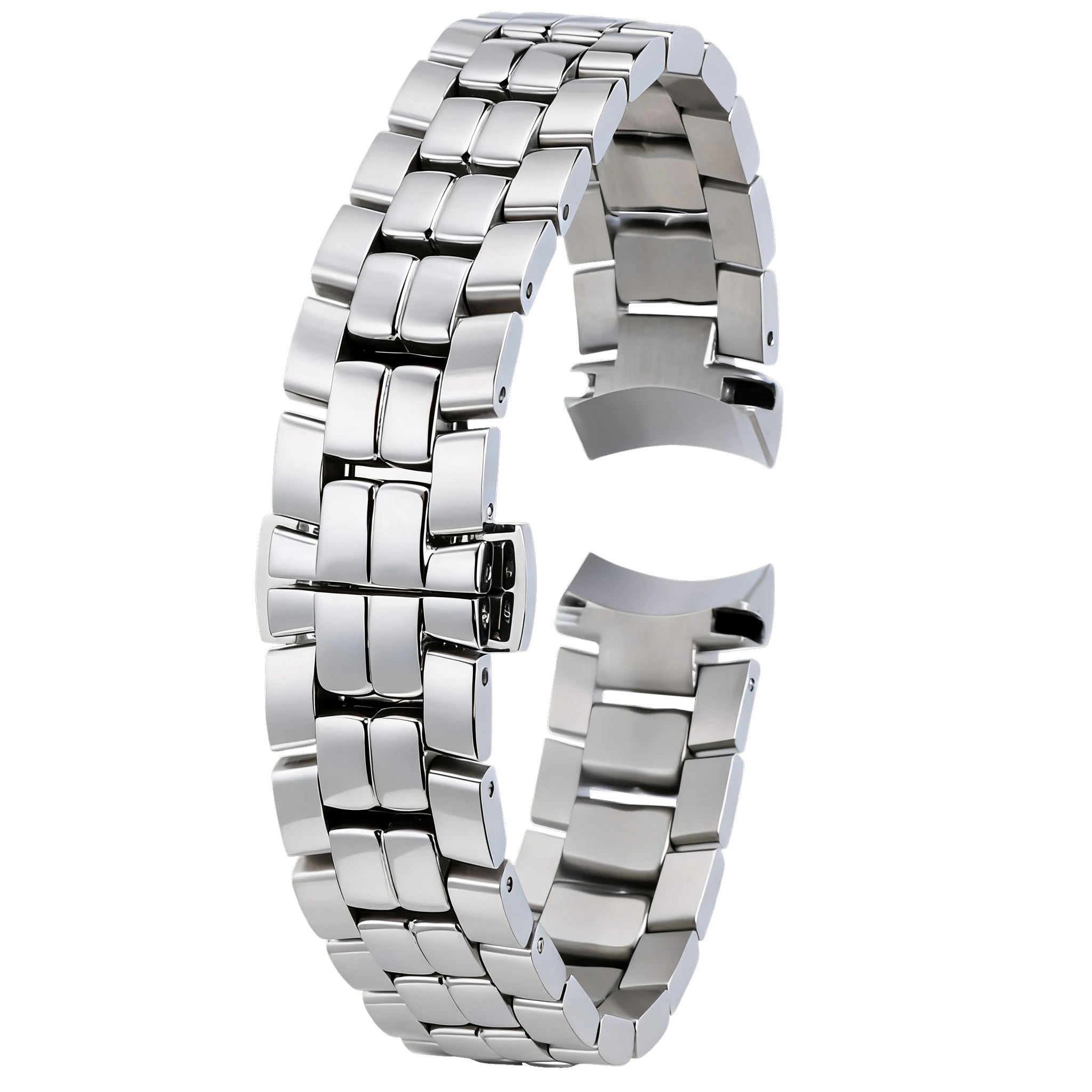 Per Chopard HAPPY SPORT 278559 278573 cinturino per orologio in acciaio inossidabile braccialetto impermeabile da donna interfaccia a forma di arco 15mm 18mm