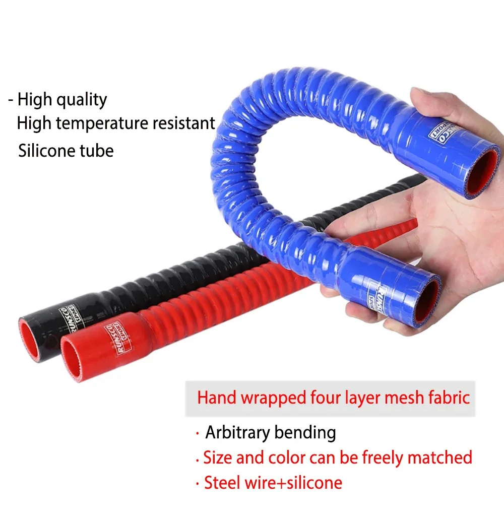 Universal Red Blue Black Silicone Flexible Hose Radiator Tube Pipe For Air Intake High Pressure High Temperature Rubber Joiner