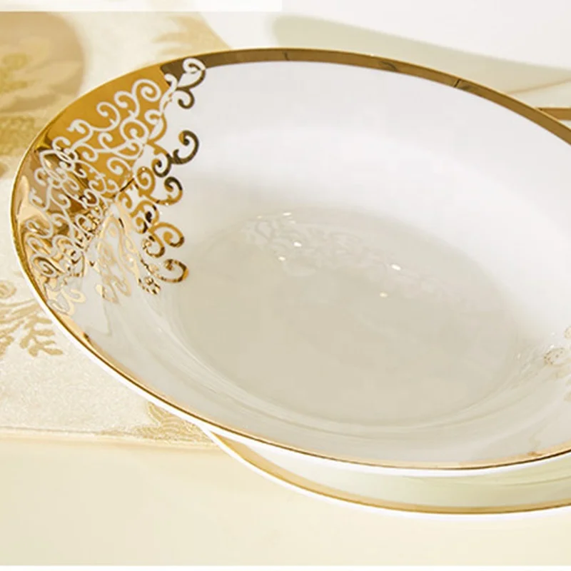 high quality dinnerware set gold flower decal more gold