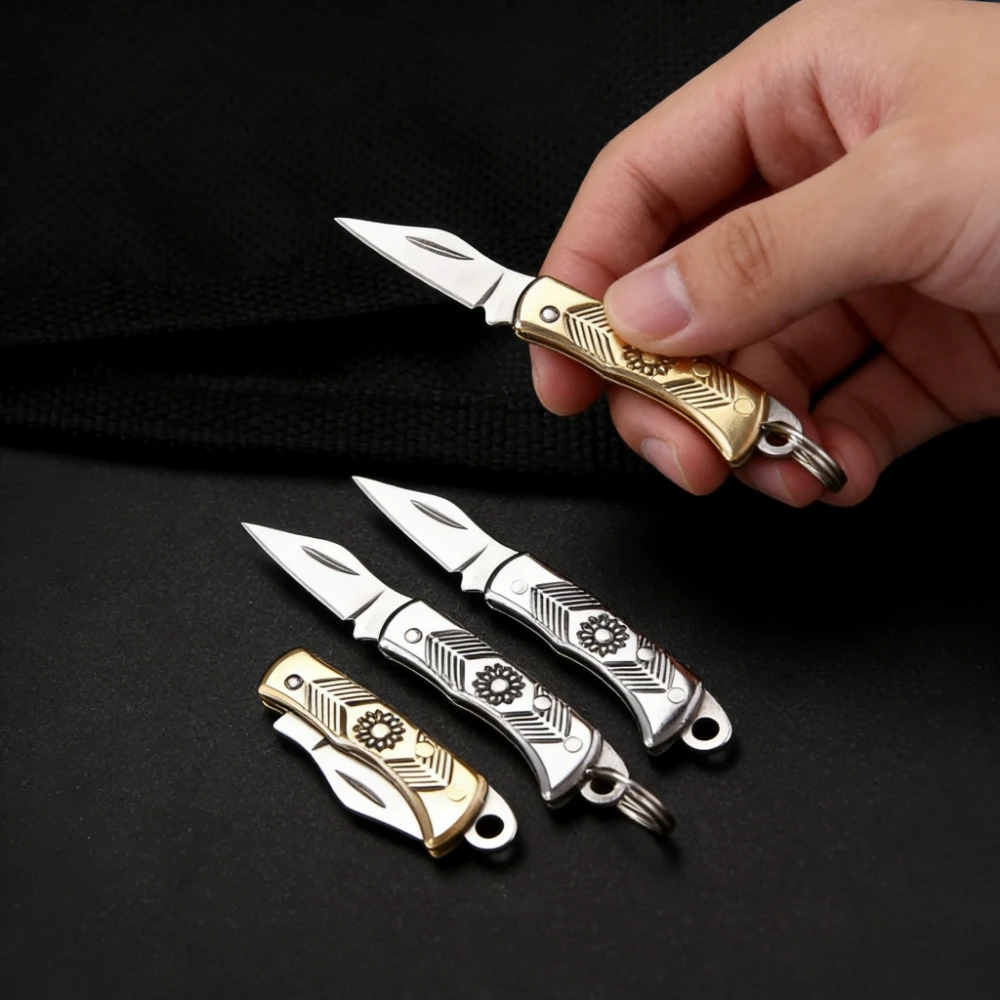 2026 NEW Portable Mini Folding Knife Keychain Small Pocket Hanging Knife for Outdoor Survival Camping EDC Tool
