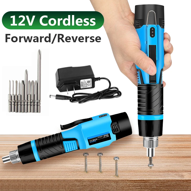 

12V Electric Screwdriver Rechargeable Cordless Power Drill Screw Driver Kit Household Screwdriver With Accessories Power Tool