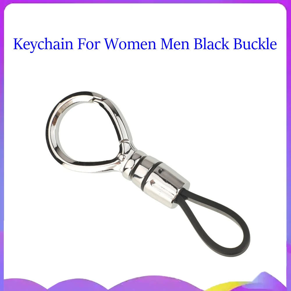 Jingyuqin New Keychain Women Men Black Buckle Car Ring For Key Rings Holder Luxury Durable Never Damage Keys
