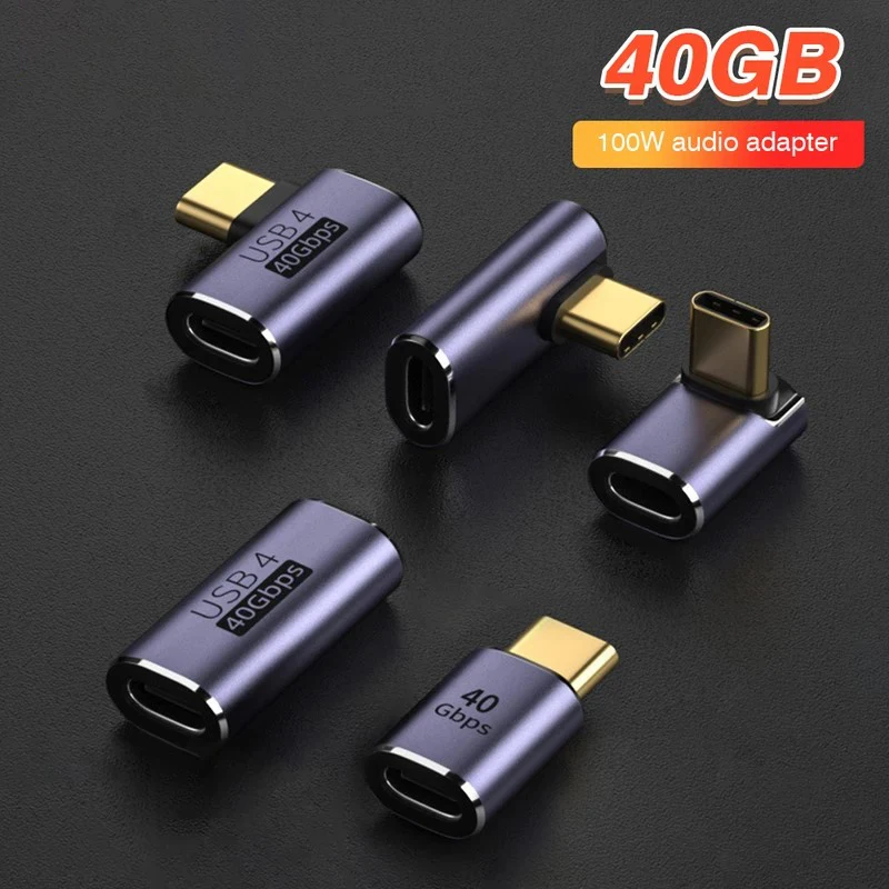 USB 4.0 100W Metal USB C Adapter OTG 40Gbps Fast Data Transfer Type-C Charging Converter For 8K 120Hz Vedio Macbook Laptop Phone