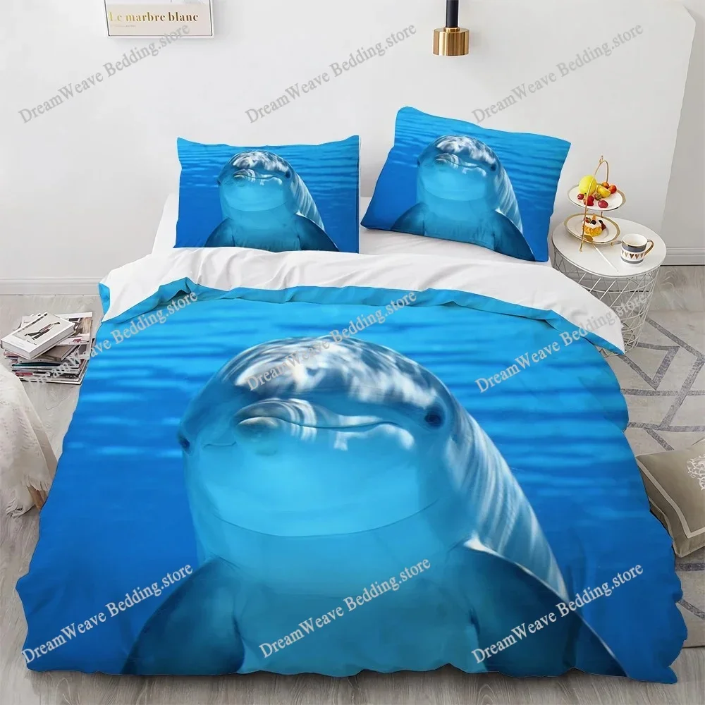 Blue Dolphin Design Bedding Set Duvet Cover Set 3d Bedding Digital Printing Bed Linen Queen Size Bedding Set Fashion Design