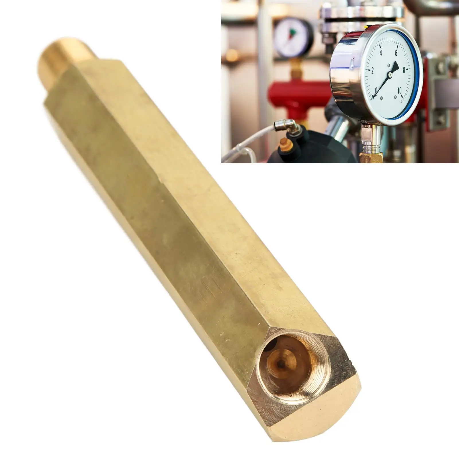 Oil Pressure Guage Extension Antiaging 1/4in NPT Guage Adaptor Colorfast Rustproof 115mm Length Copper for refit