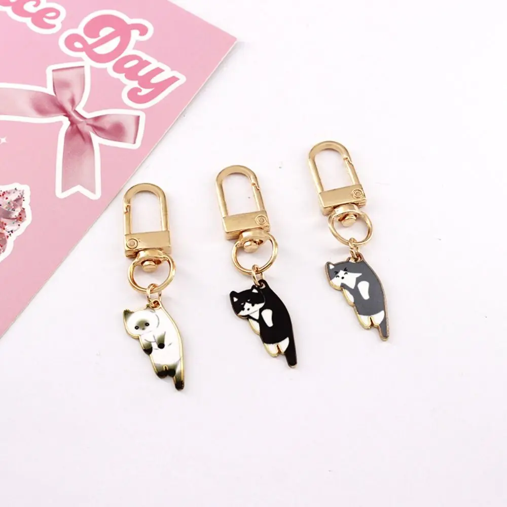 Cartoon Korean Style Kitten Charm Alloy Keychains Animal Dripping Oil Bag Accessories Alloy Activity Gifts