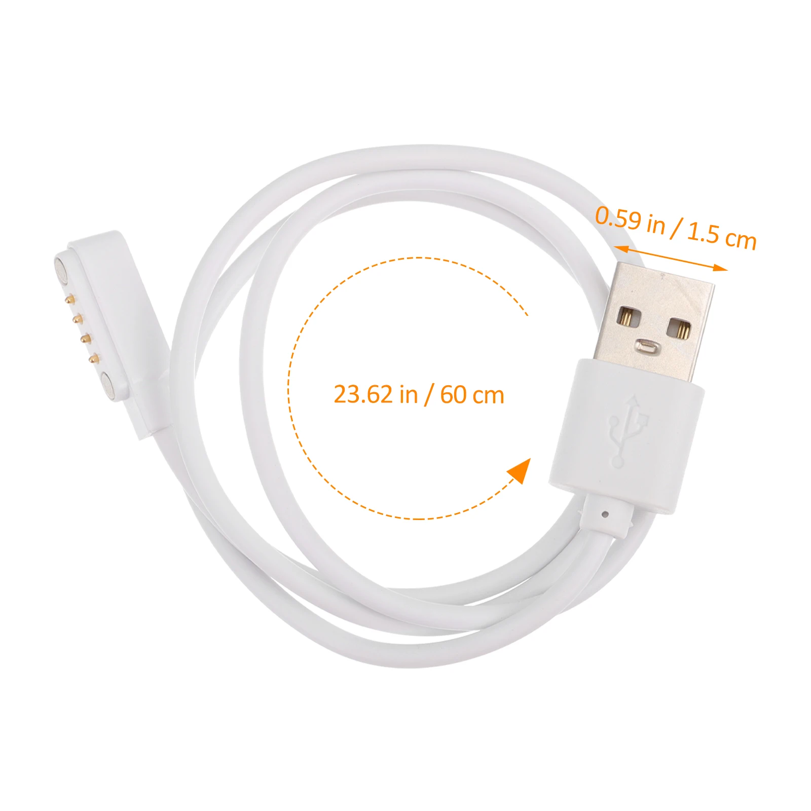 

2 Pcs Magnetic Suction Charging Cable Durable 4 Pin Strong for Smart Watch Storage Stability USB Cord