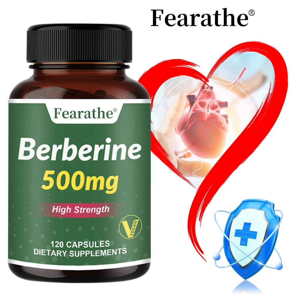 Berberine 500 Mg Supplement, 120 Veggie Caps, High Strength, Supports Immune System, Promotes Overall Health, Gluten Free